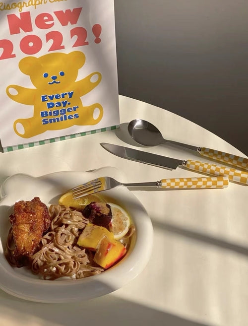 EarthTone Checkered Flatware