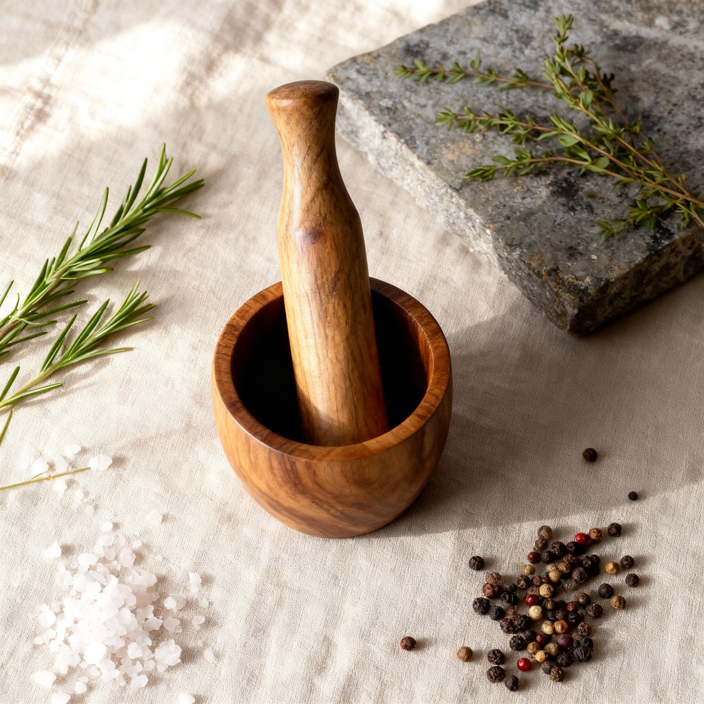 Wooden Mortar & Pestle