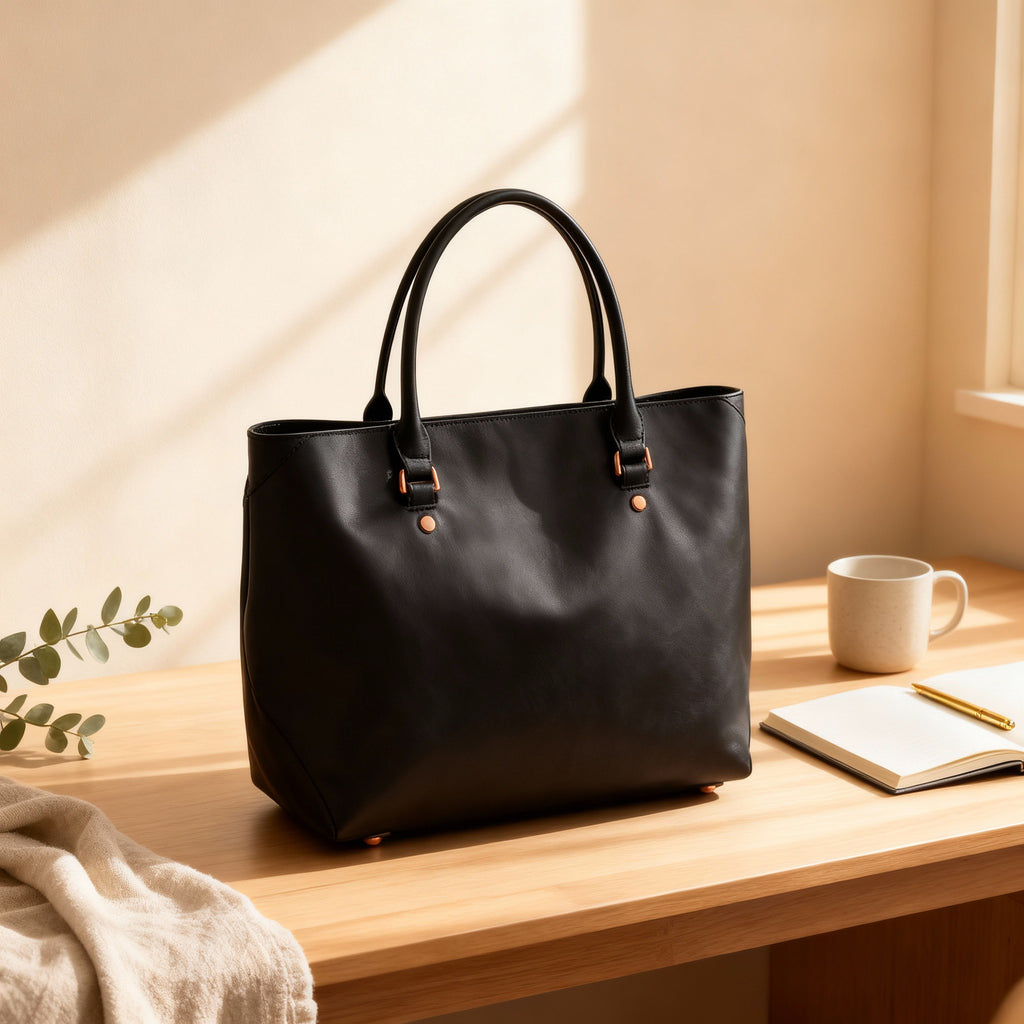 Sophie Black Vegan Tote Bag