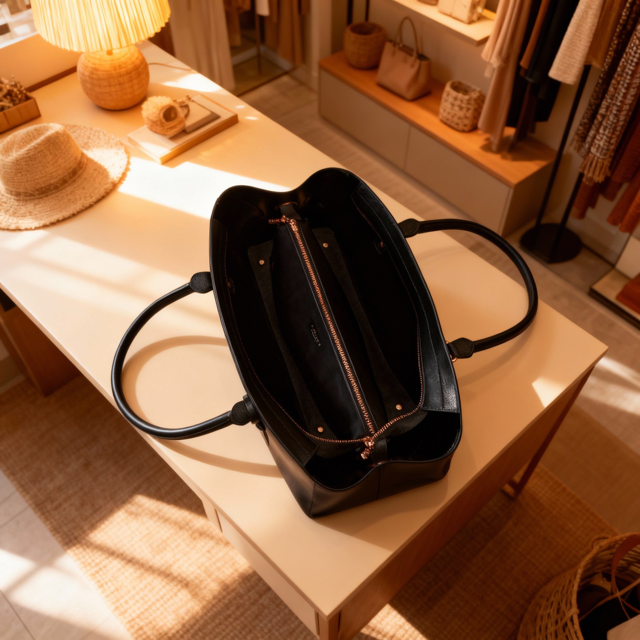 Sophie Black Vegan Tote Bag