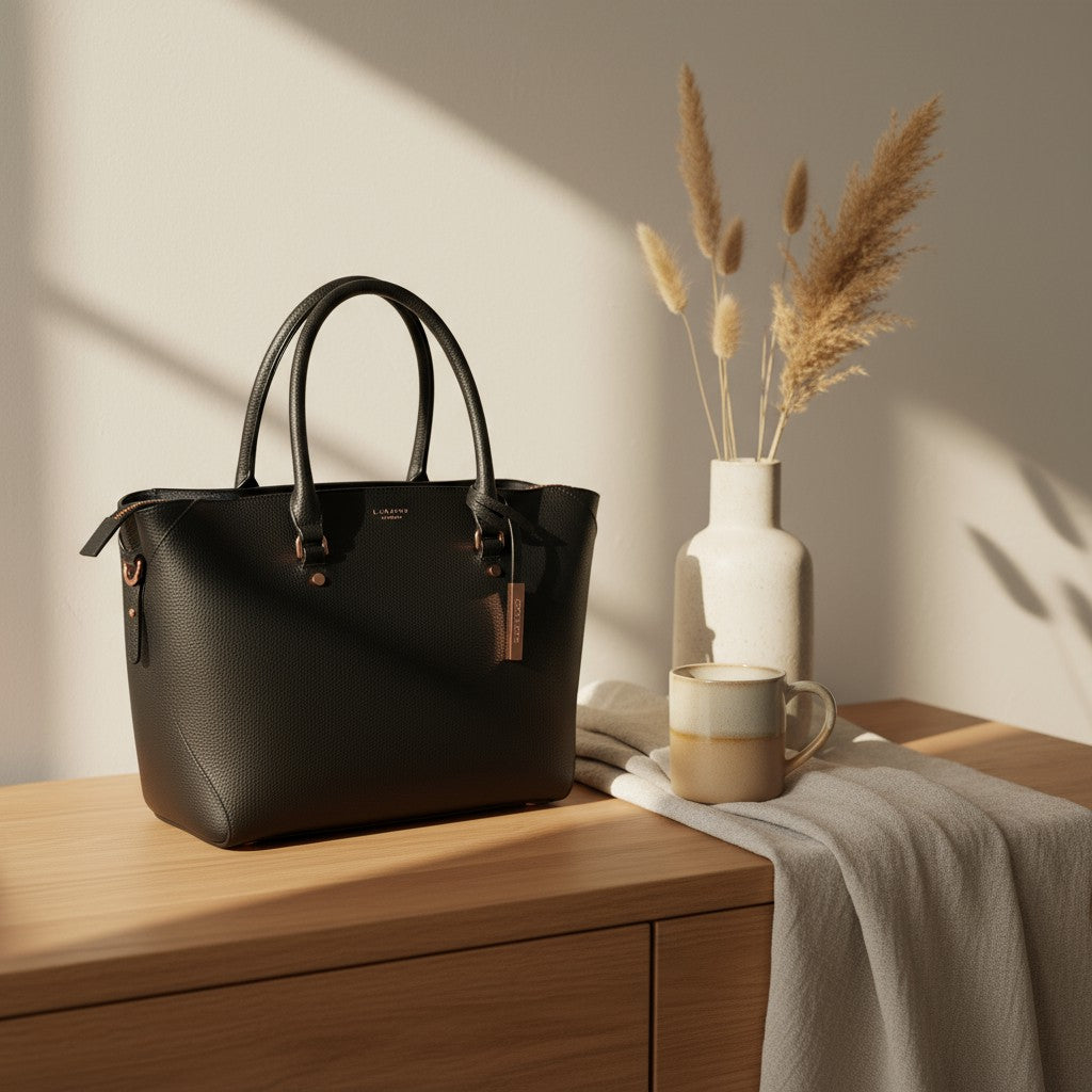 Sophie Black Vegan Tote Bag