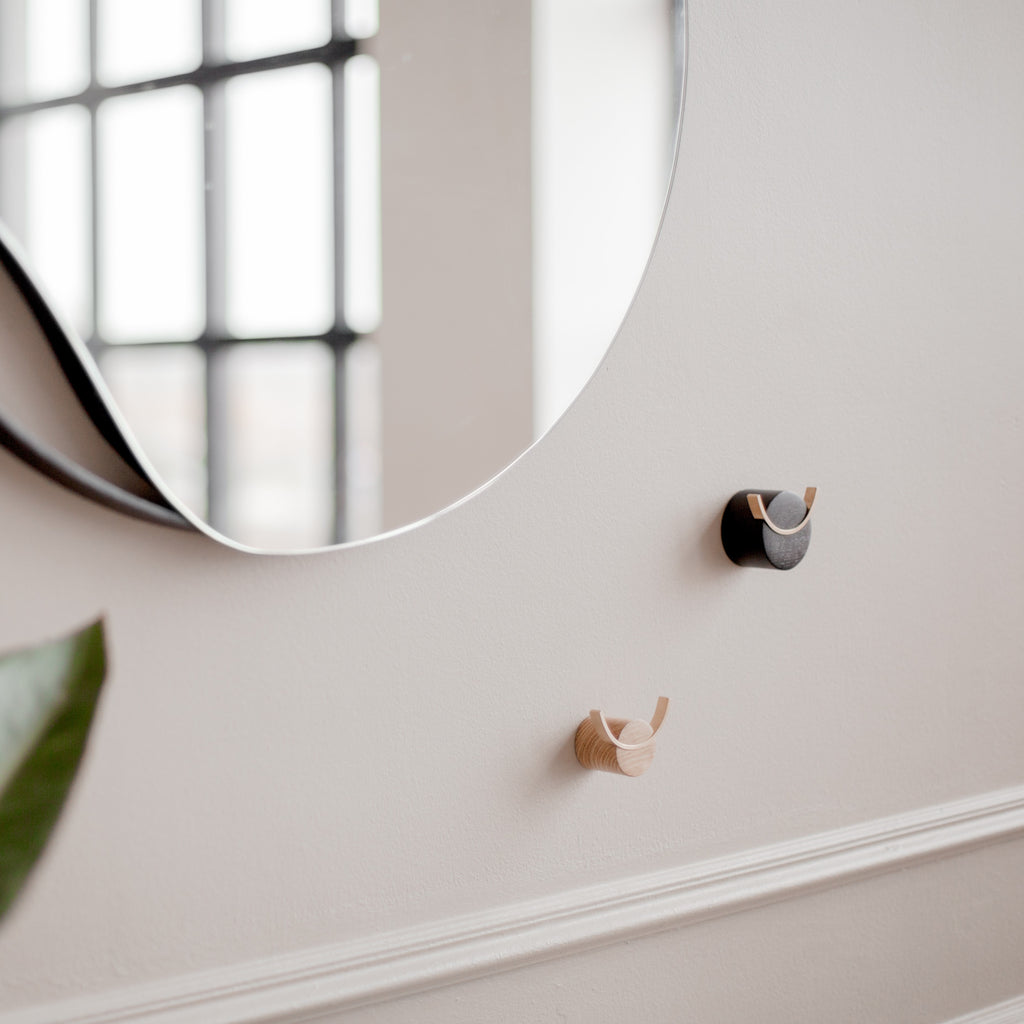 Deer Oak & Brass Wall Hook