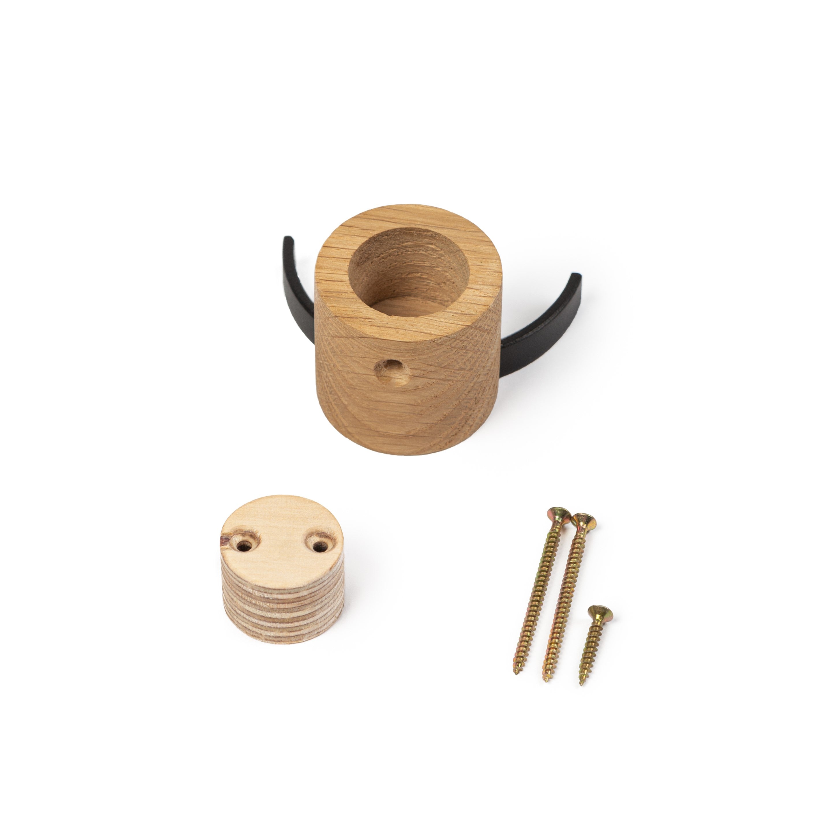 Deer Oak & Brass Wall Hook