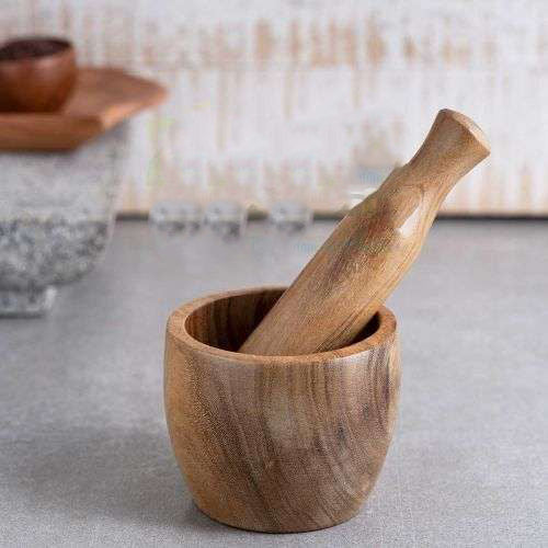 Wooden Mortar & Pestle